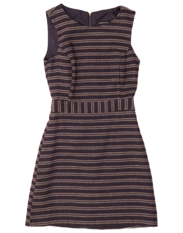 Warehouse Ärmelloses A-Linien-Kleid für Damen, UK 6 XS, Marineblau gestreift