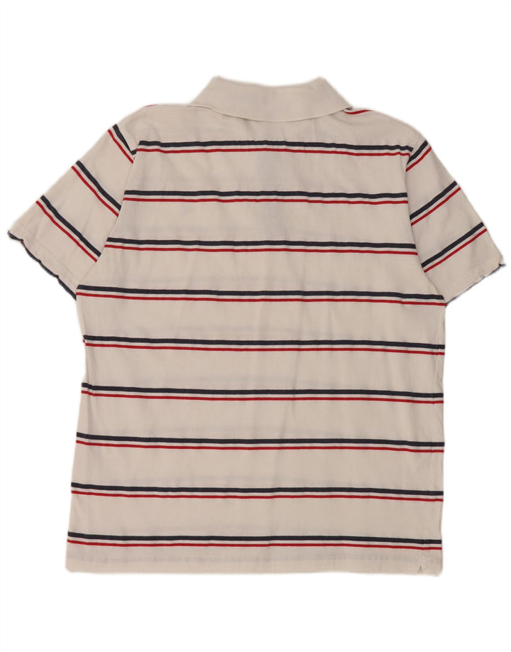 Diadora Herren-Poloshirt, groß, weiß gestreift, Baumwolle