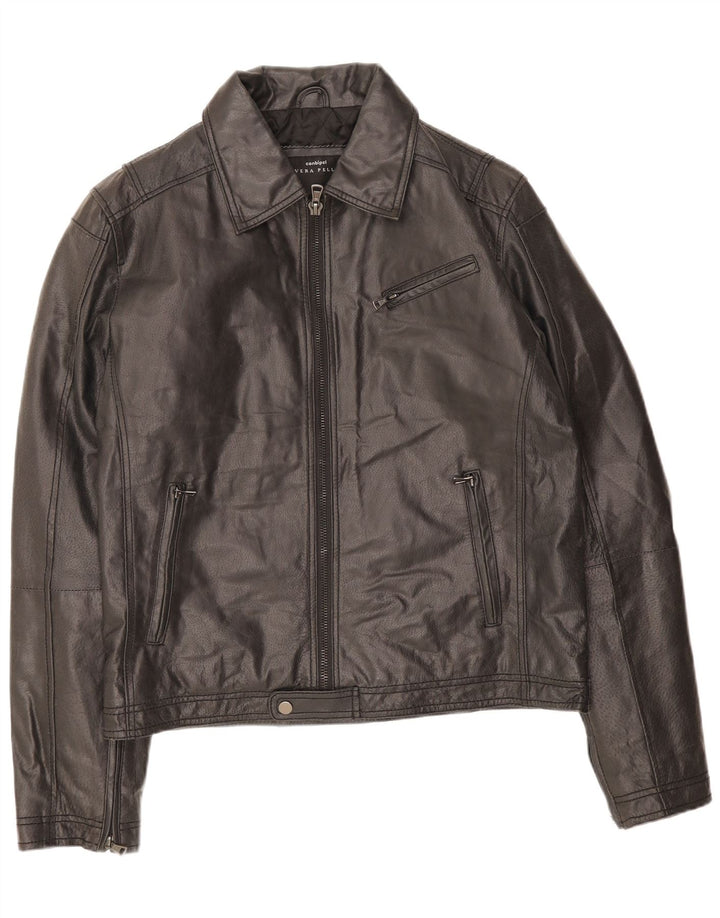 Conbipel Herren Lederjacke IT 52 Großes schwarzes Leder