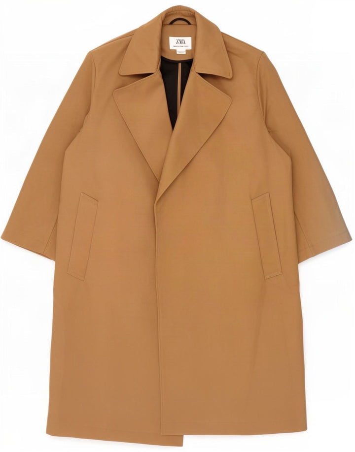 Zara Herrenmantel UK 38 Medium Beige Polyester
