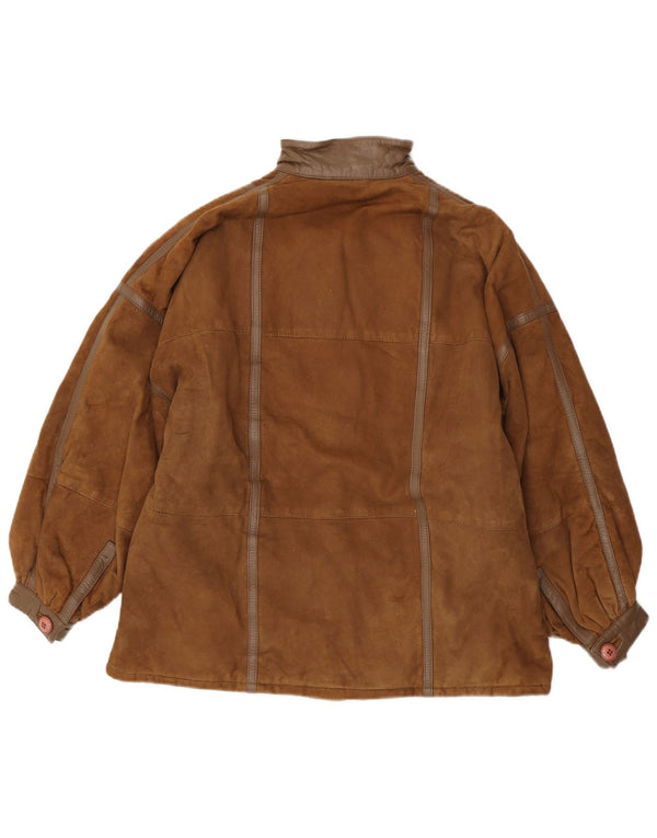 Vintage Damen Übergroße Wildlederjacke IT 42 Mittelbraun