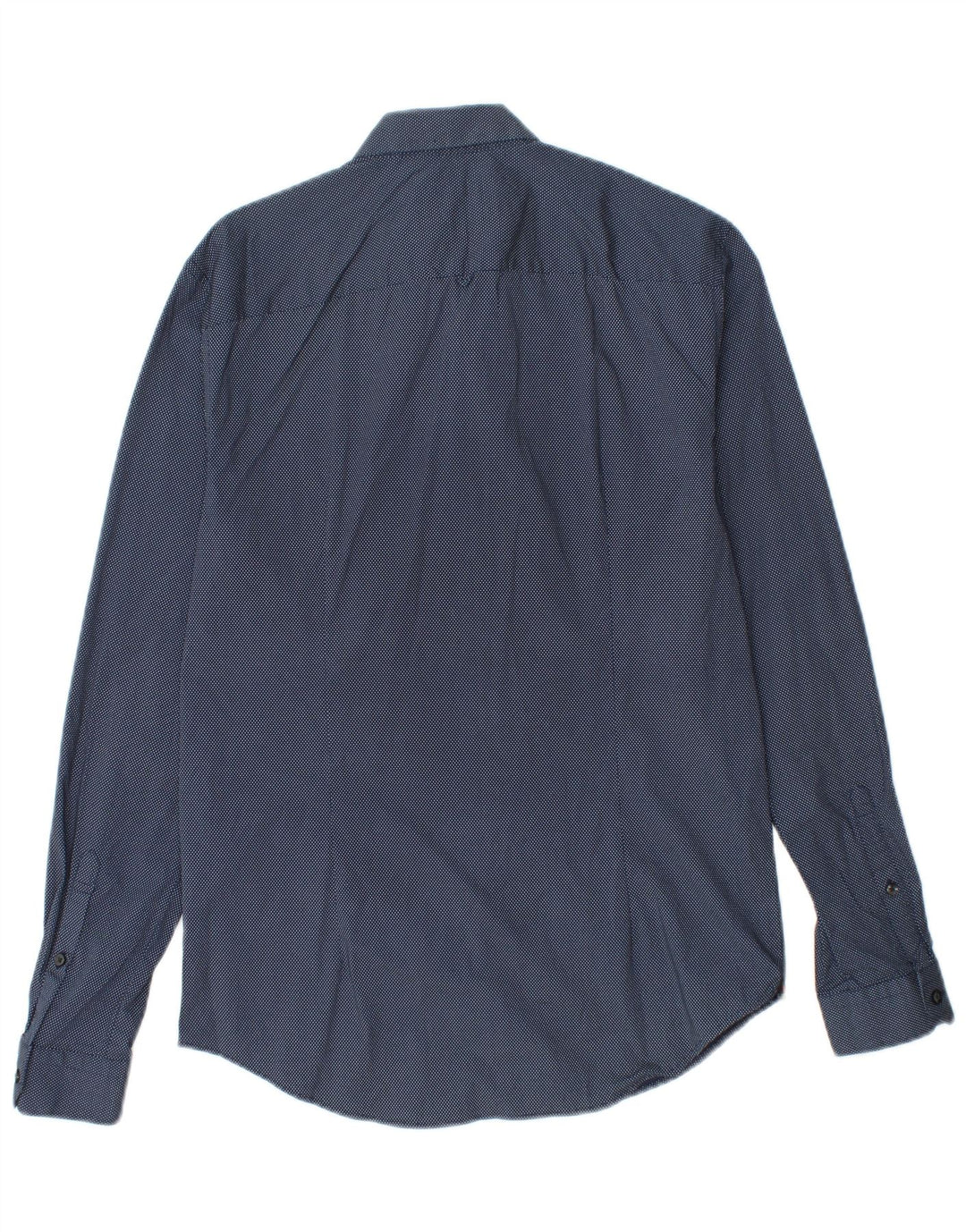SUPERDRY Slim-Fit-Hemd für Herren, Größe S, marineblau gepunktete Baumwolle