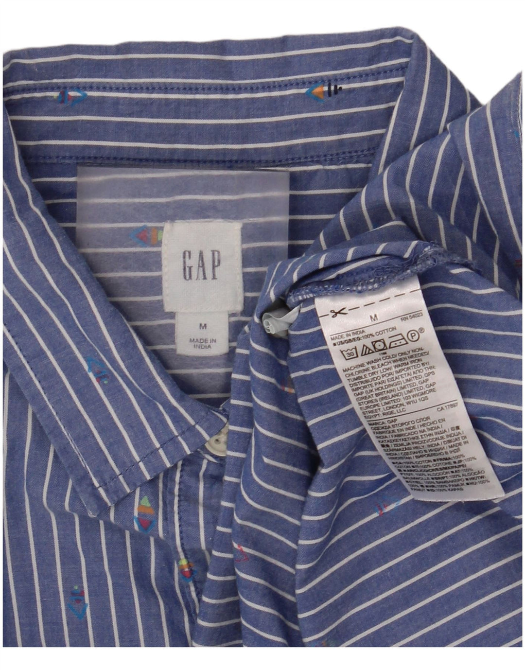 GAP Damen Hemdkleid UK 14 Mittelblaue Nadelstreifen-Baumwolle