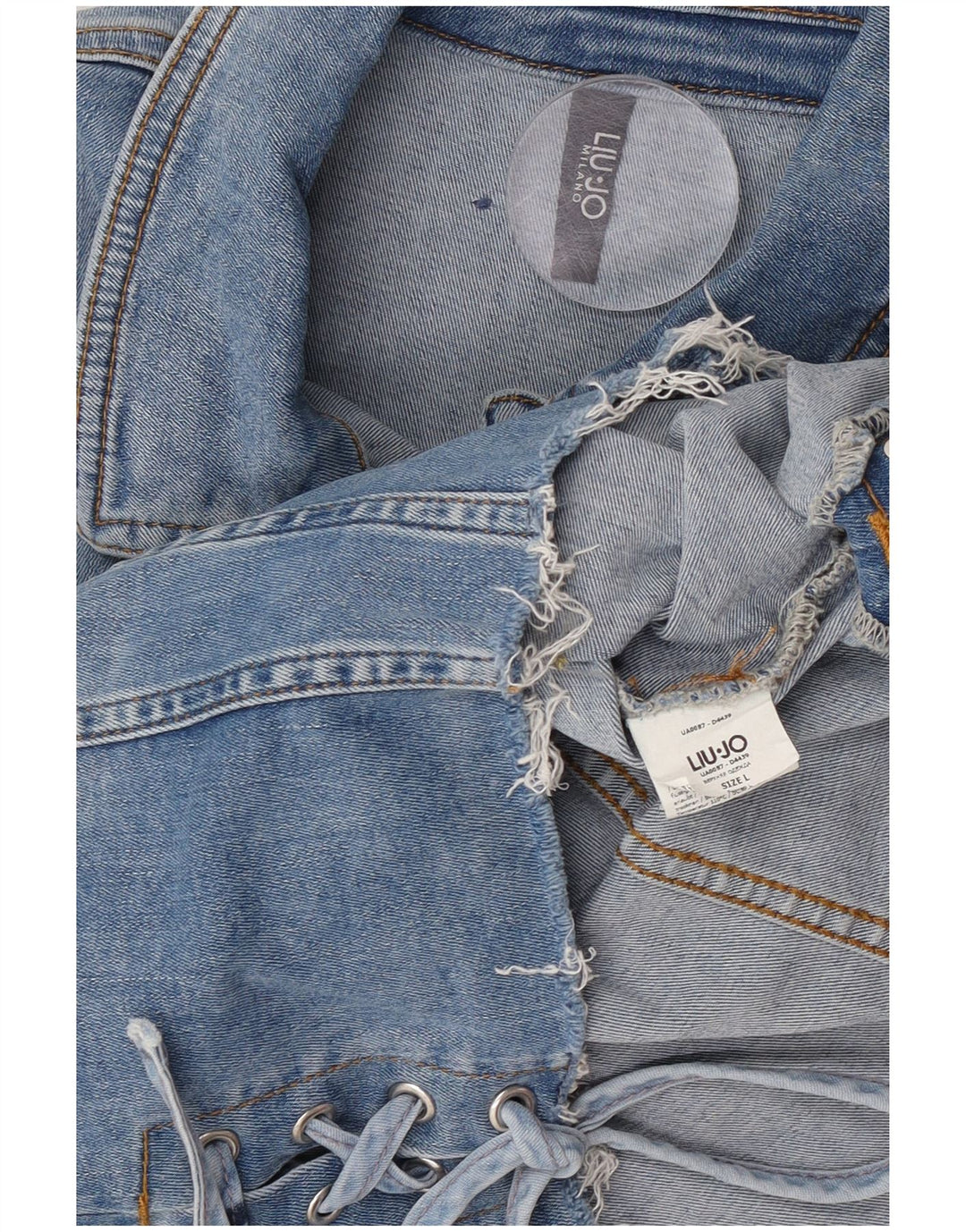 Liu Jo Damen Crop Denim Jacke UK 14 Large Blau