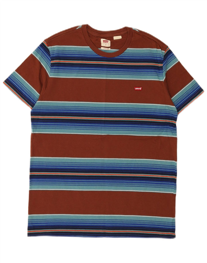Levi's Herren-T-Shirt mit Standard-Passform, mittelbraun gestreift