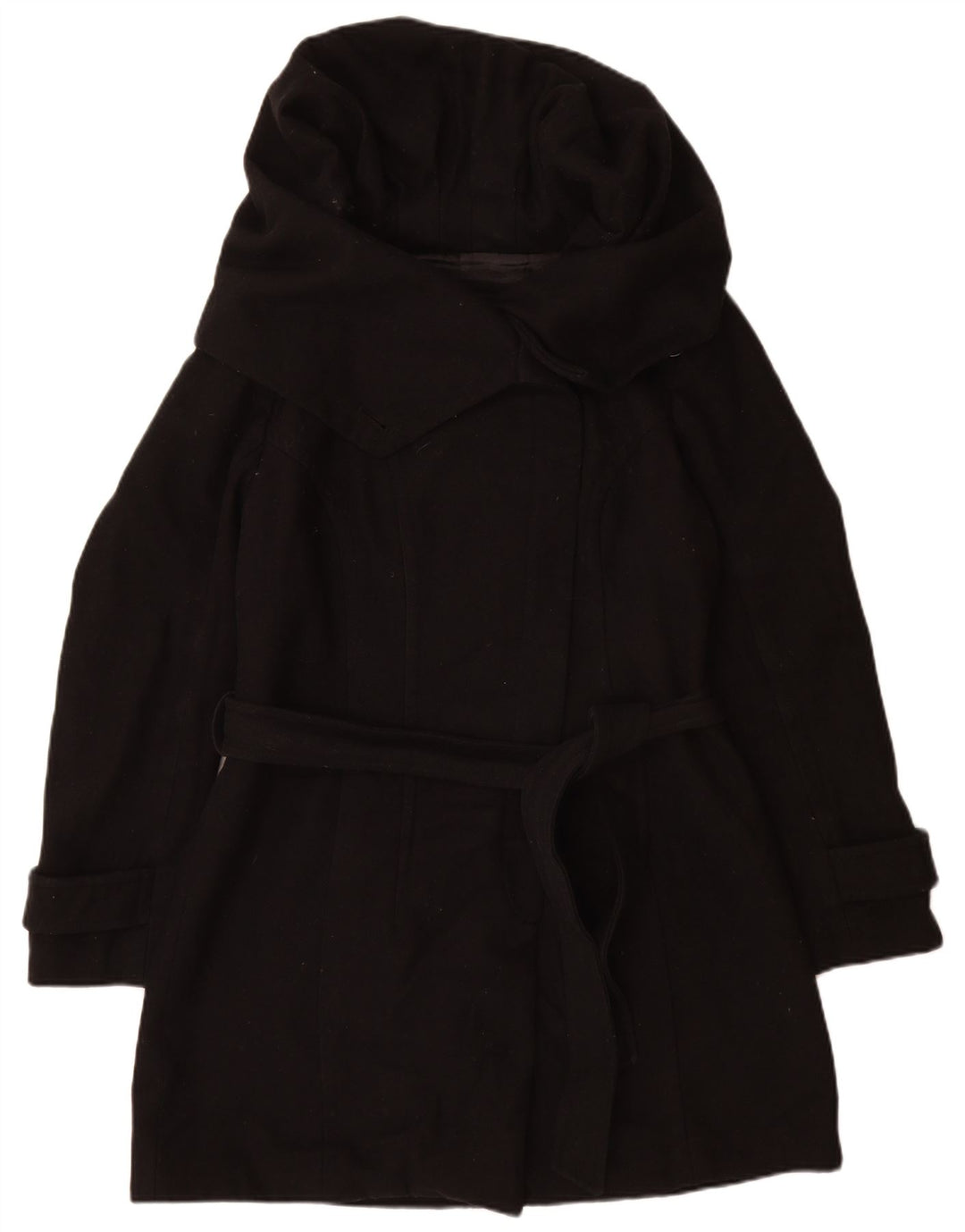Zara Damen Mantel UK 20 2XL Schwarze Wolle