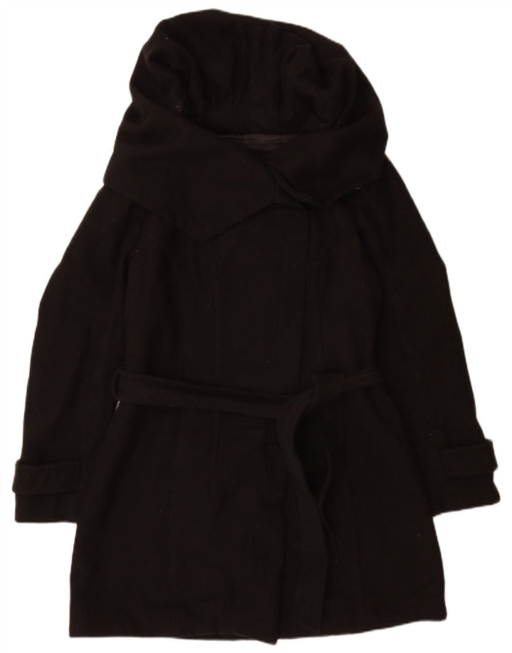 Zara Damen Mantel UK 20 2XL Schwarze Wolle