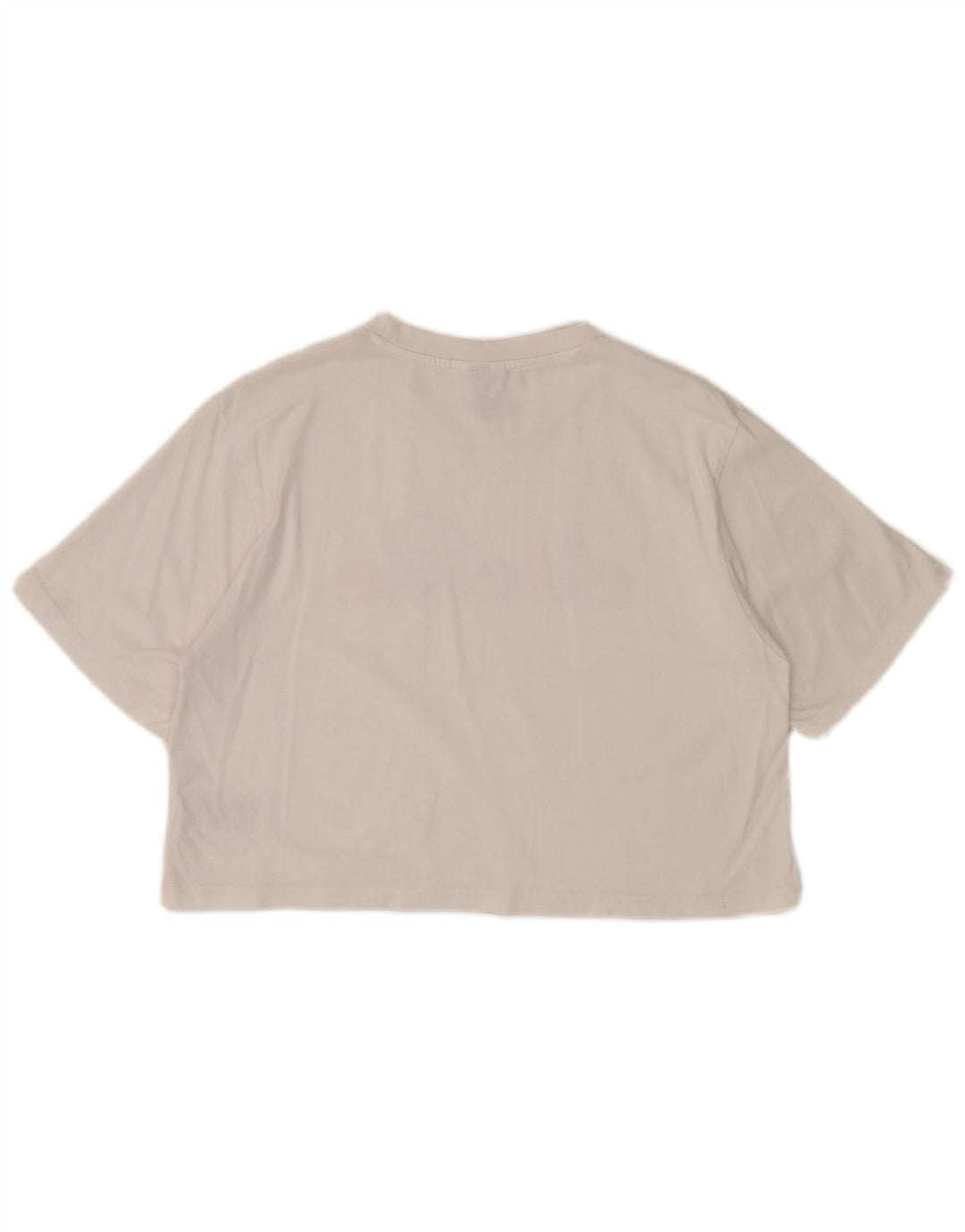 ELLESSE Damen Crop Graphic T-Shirt Top UK 12 Mittelweiße Baumwolle