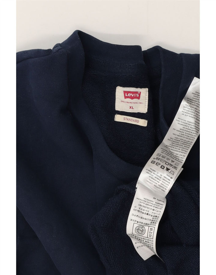 LEVI'S Herren-Sweatshirt mit Standard-Passform, XL, marineblaue Baumwolle