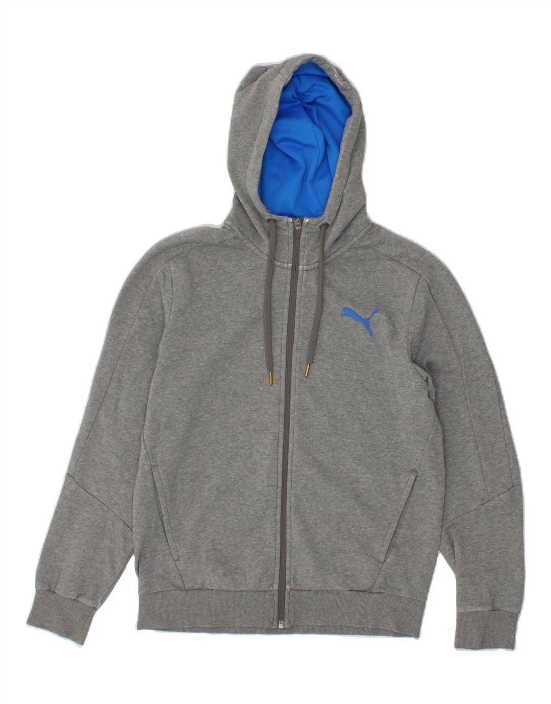 PUMA Mens Graphic Zip Hoodie Sweater Small Grey Vintage Puma and Second-Hand Puma from Messina Hembry 