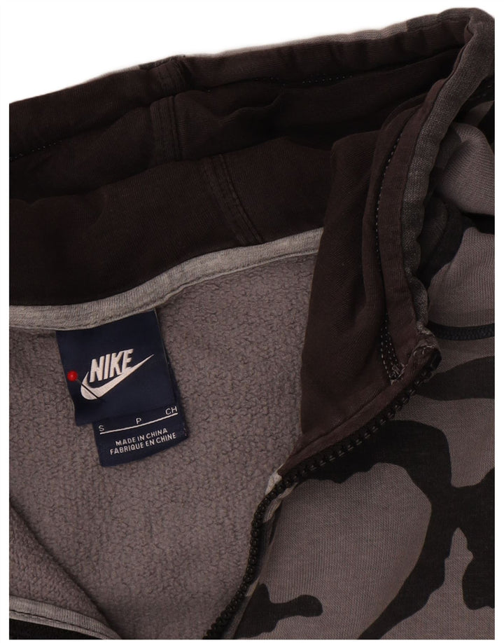 Nike Herren-Kapuzenpullover mit Reißverschluss, klein, graue Camouflage-Baumwolle