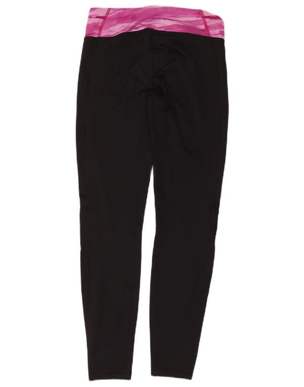Under Armour Damen Cold Gear Leggings UK 14 Mittelschwarz Farbblock