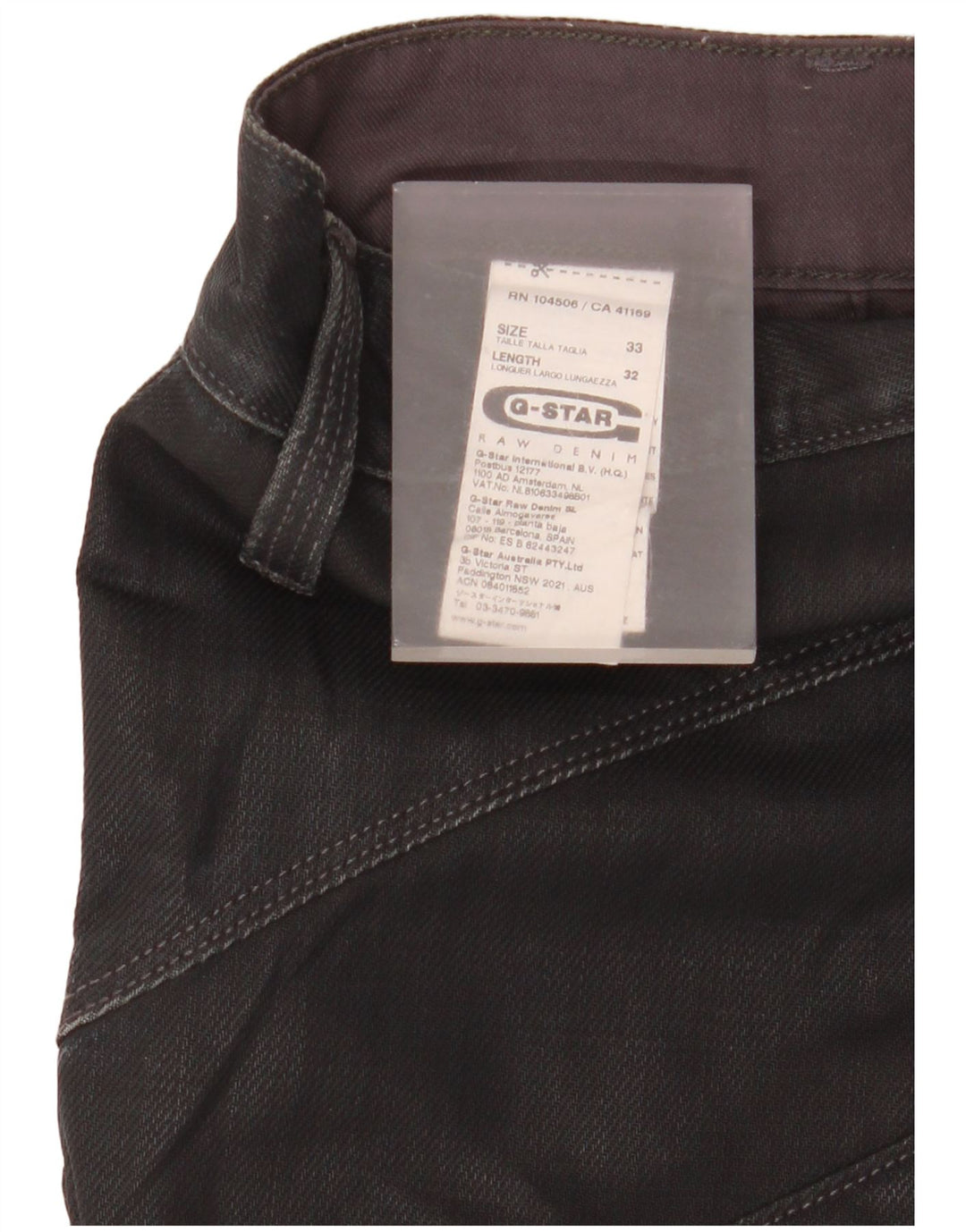 G-Star Herren Slim Cargohose W33 L32 Schwarze Baumwolle