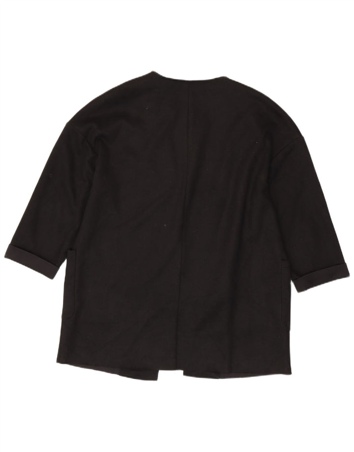 ZARA Damen-Blazer, übergroß, 3/4-Ärmel, offen, Gr. 10, Schwarz
