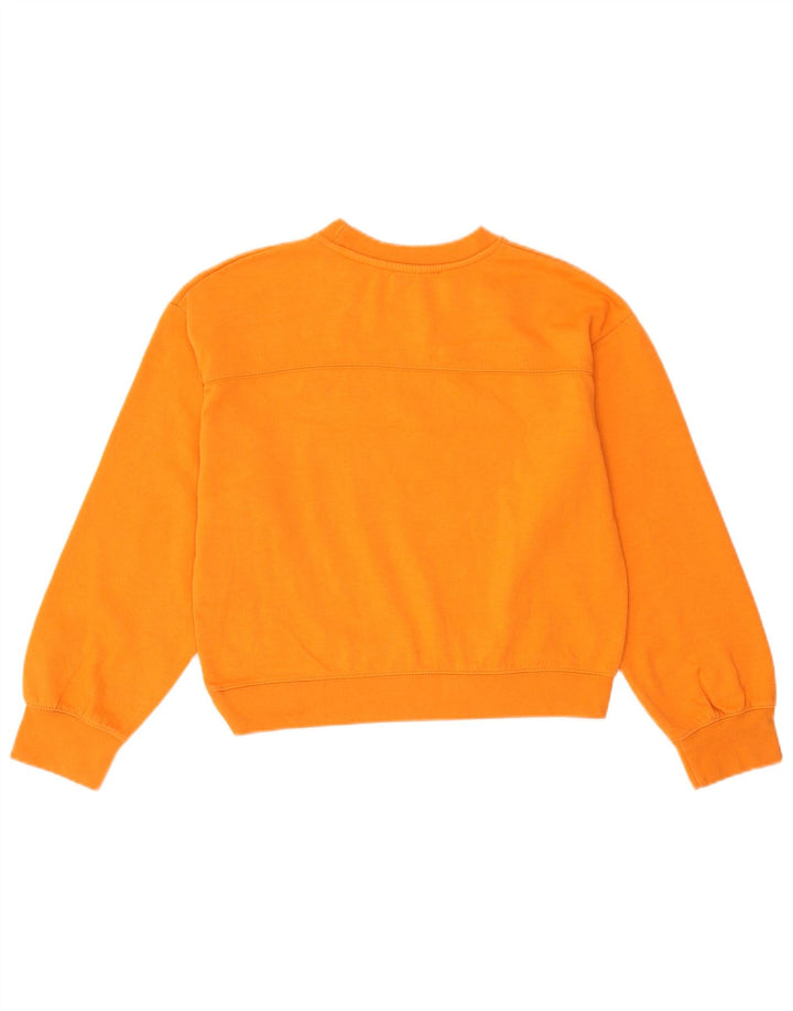 Zara Damen Crop Sweatshirt Pullover UK 14 Mittelorange Polyester