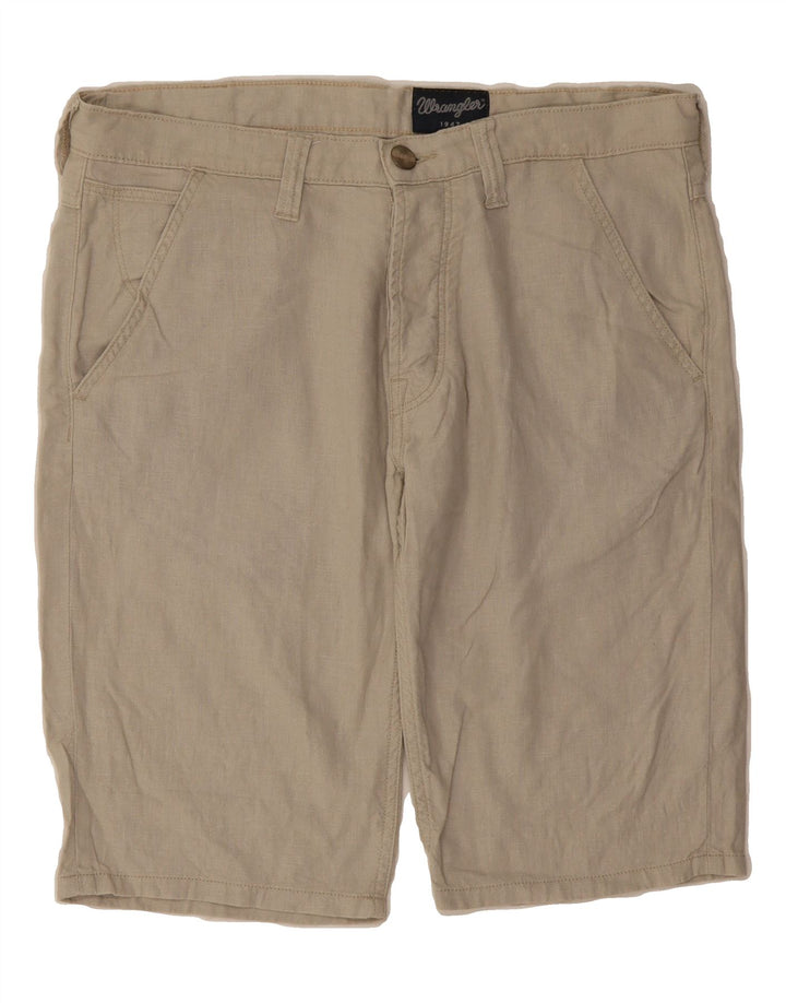 WRANGLER Mens Chino Shorts W31 Medium Beige Linen Vintage Wrangler and Second-Hand Wrangler from Messina Hembry 