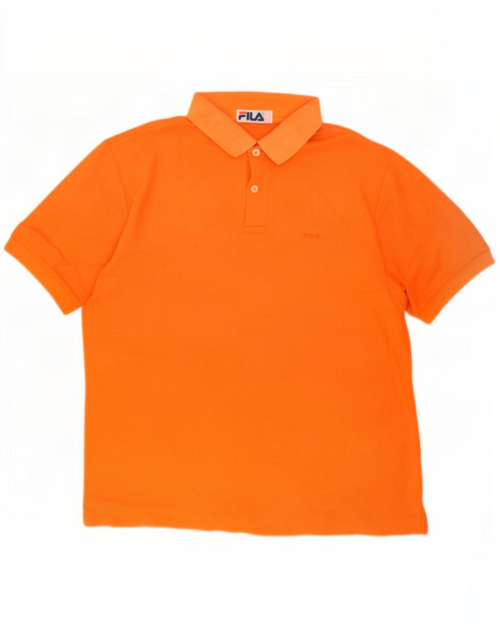 Fila Herren Poloshirt IT 46 Small Orange Baumwolle