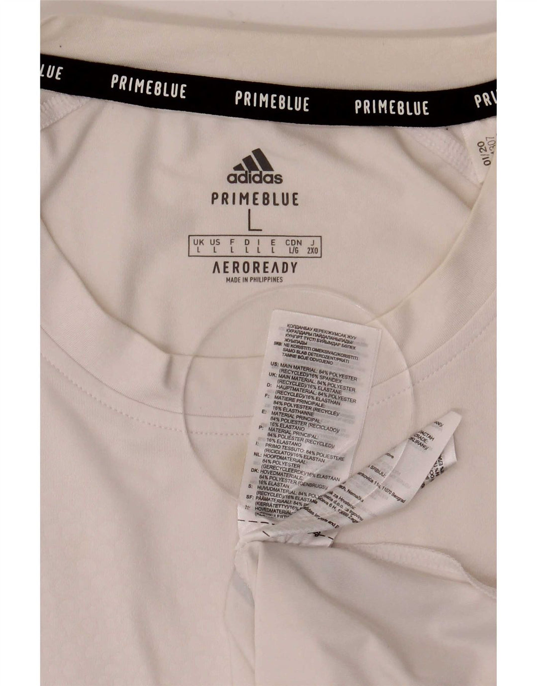 Adidas Herren Aeroready T-Shirt Top Large Weiß Polyester