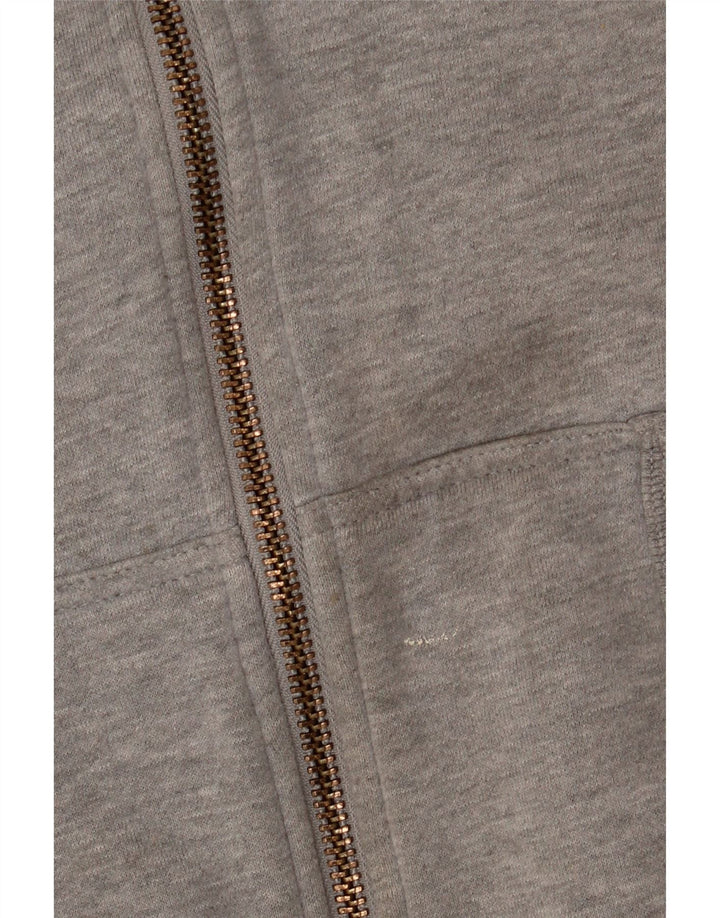 Superdry Damen-Kapuzenpullover mit Reißverschluss, UK 12, mittelgraue Baumwolle
