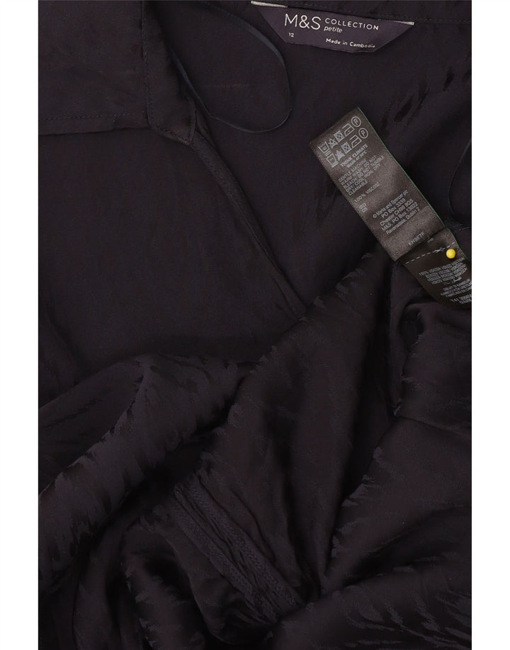 Marks & Spencer Damen Pullover-Hemd UK 12 Medium Marineblau Viskose