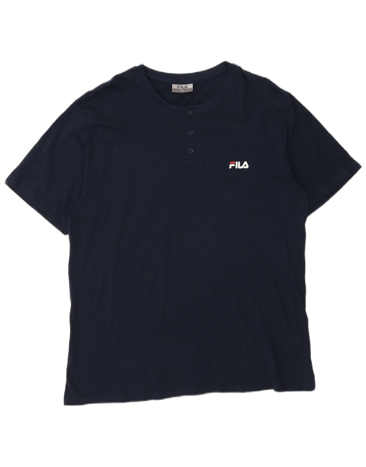 Fila Herren T-Shirt Top XL Marineblau Baumwolle