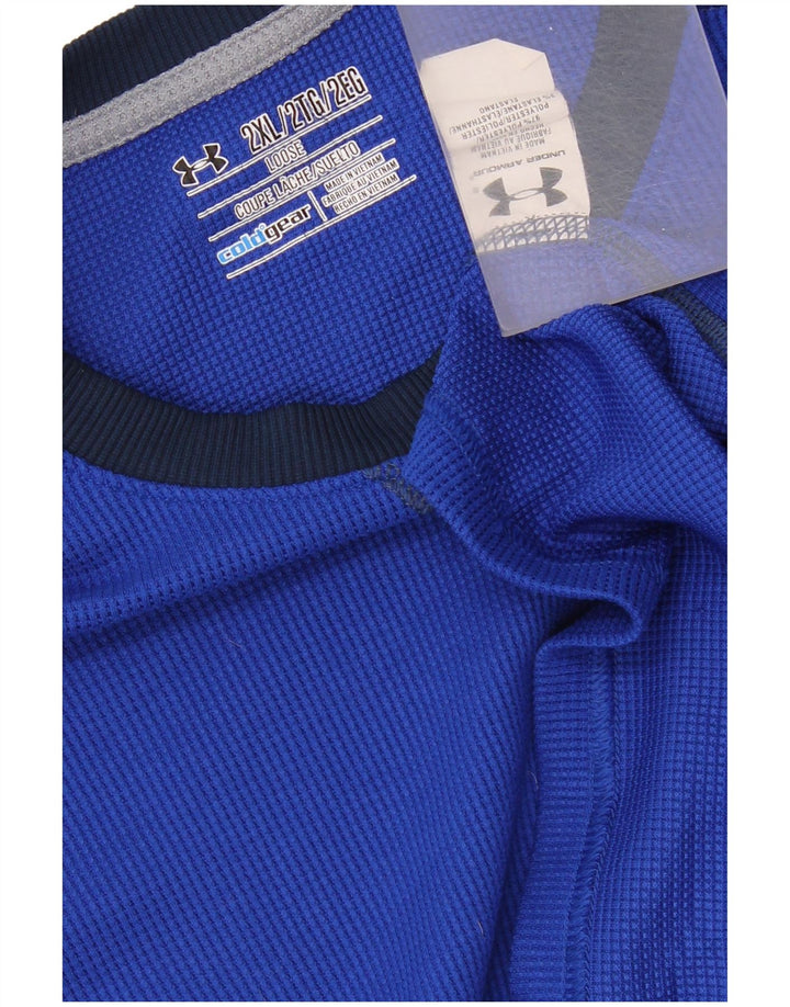 Under Armour Herren Cold Gear Top Langarm 2XL Blau Polyester