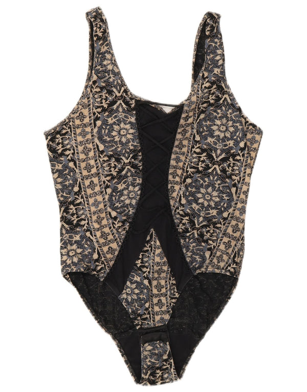 Vintage Damen Body US 4 Klein Mehrfarbig geblümt