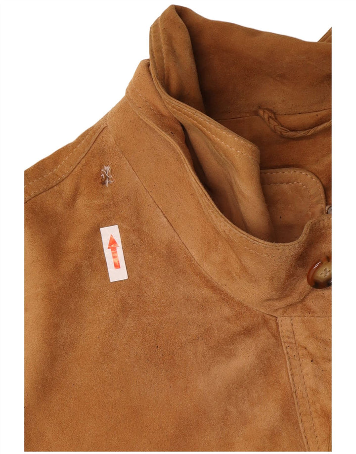 Christian Berg Herren Wildleder Bomberjacke IT 56 3XL Braunes Leder