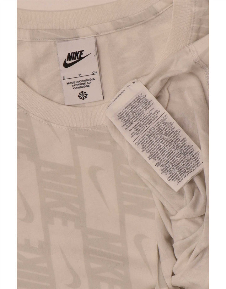 Nike Herren-T-Shirt mit Grafik, Größe S, weiße Baumwolle