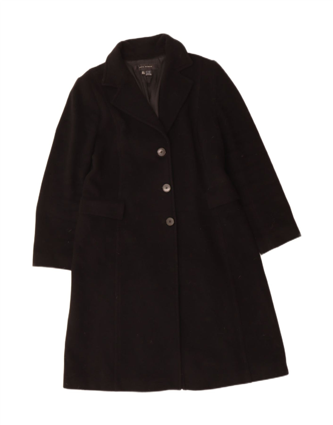 ZARA Womens Overcoat UK 14 Large Black Wool Vintage Zara and Second-Hand Zara from Messina Hembry 