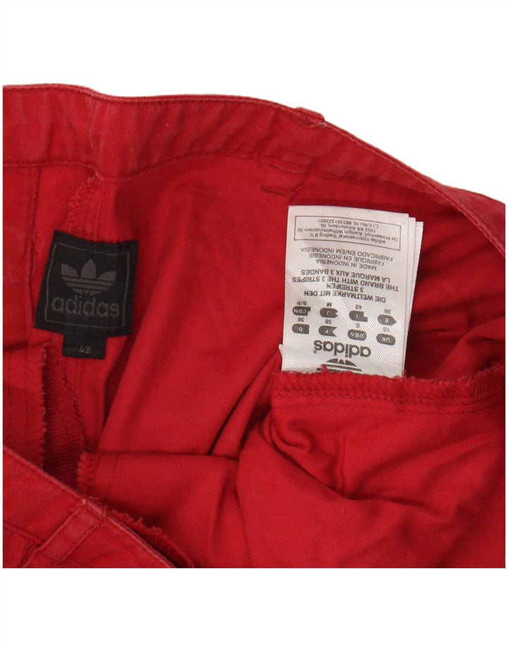 Adidas Damen Hot Pants UK 10 Small W29 Rote Baumwolle