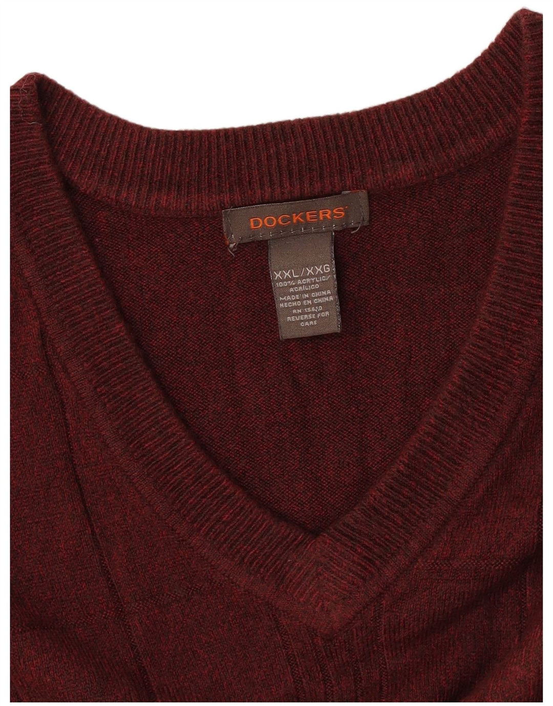 DOCKERS Herren Weste Tank Top 2XL Burgund Karo Acryl