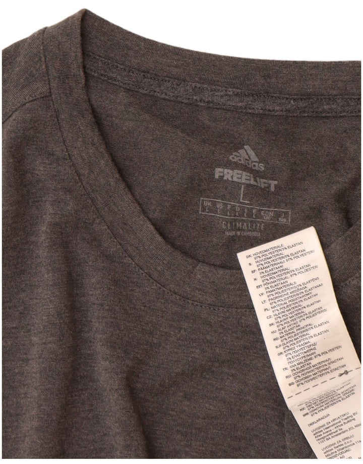 Adidas Herren Climalite T-Shirt Top Großes grau meliertes Polyester
