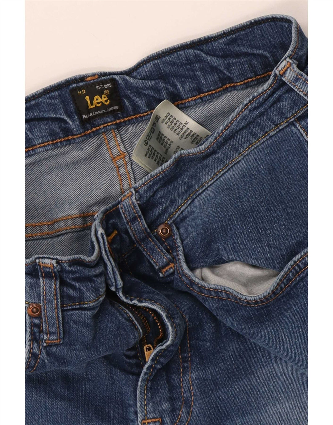 Lee Damen Luke Slim Jeans W29 L28 Blaue Baumwolle
