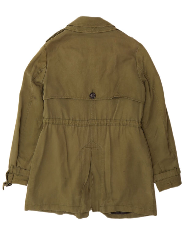 Superdry Damen Mantel UK 14 Medium Khaki Lyocell