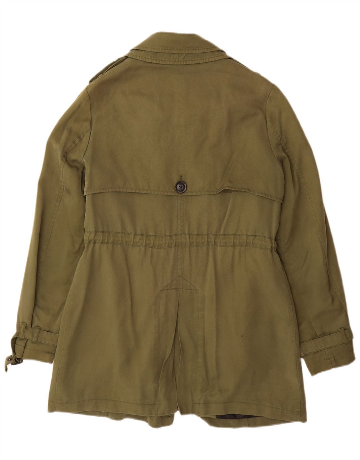 Superdry Damen Mantel UK 14 Medium Khaki Lyocell