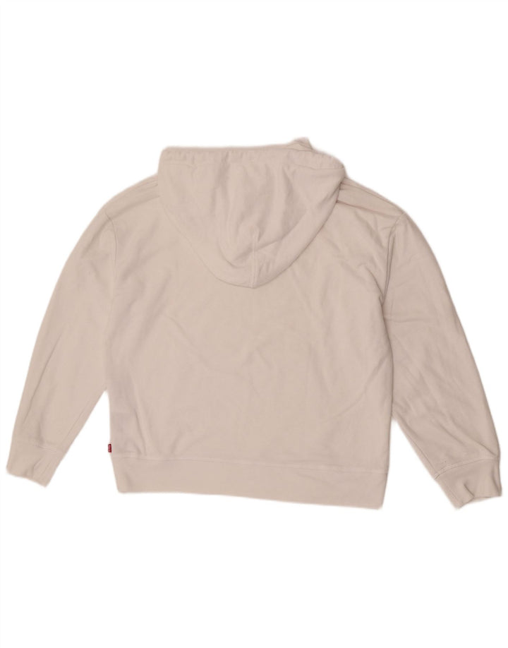 Levi's Damen-Pullover mit übergroßem Kapuzenpullover, UK 14, mittelweiße Baumwolle