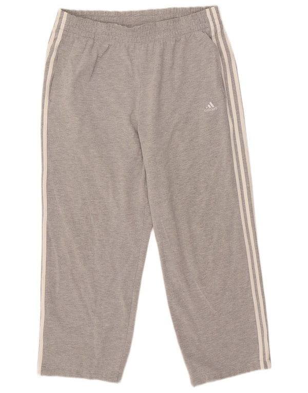Adidas Herren-Trainingshose XL, grau gefleckte Baumwolle