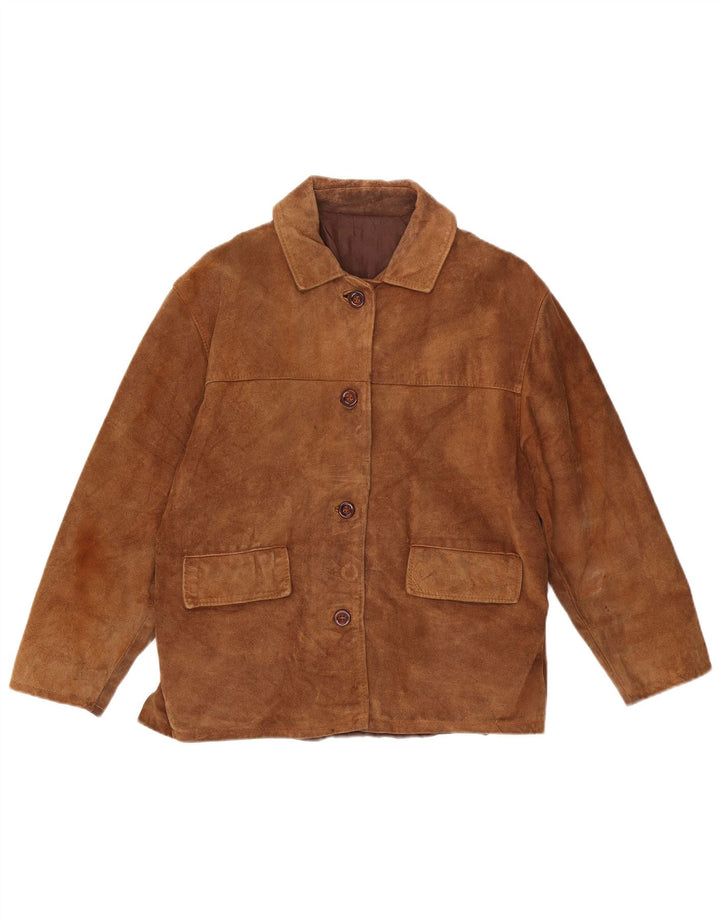 Vintage Damen Wildlederjacke UK 16 Large Braun