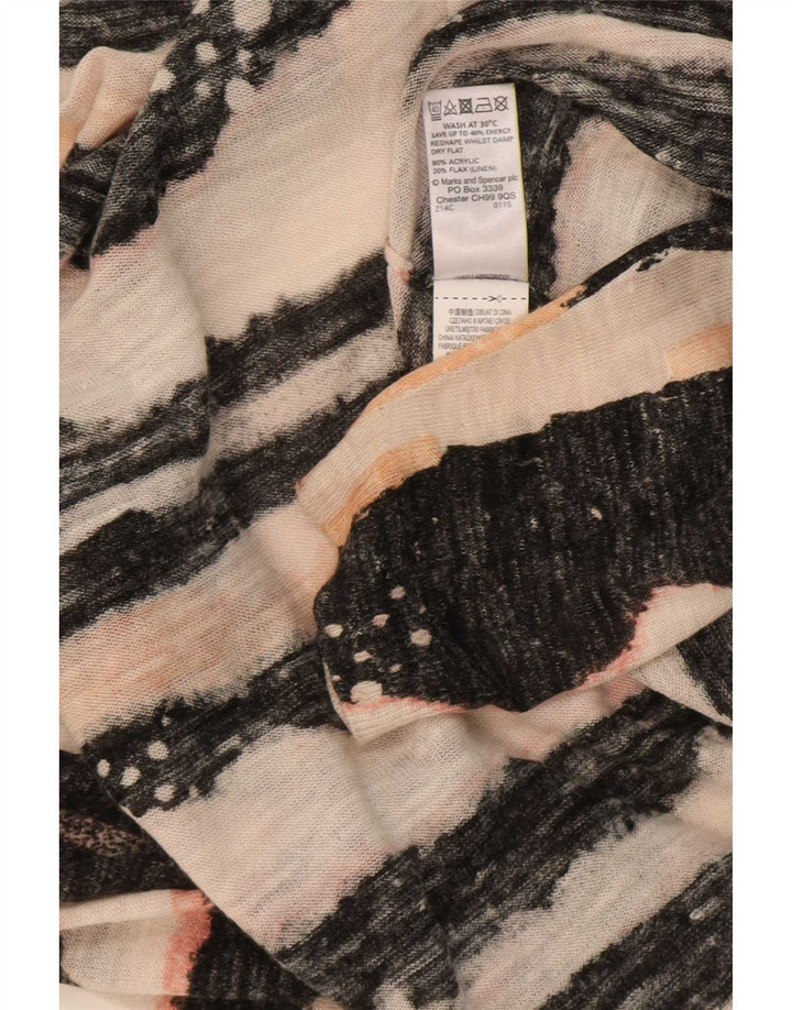 Marks & Spencer Damen-Strickjacke in Übergröße, Gr. 16, Größe L, schwarz gestreift