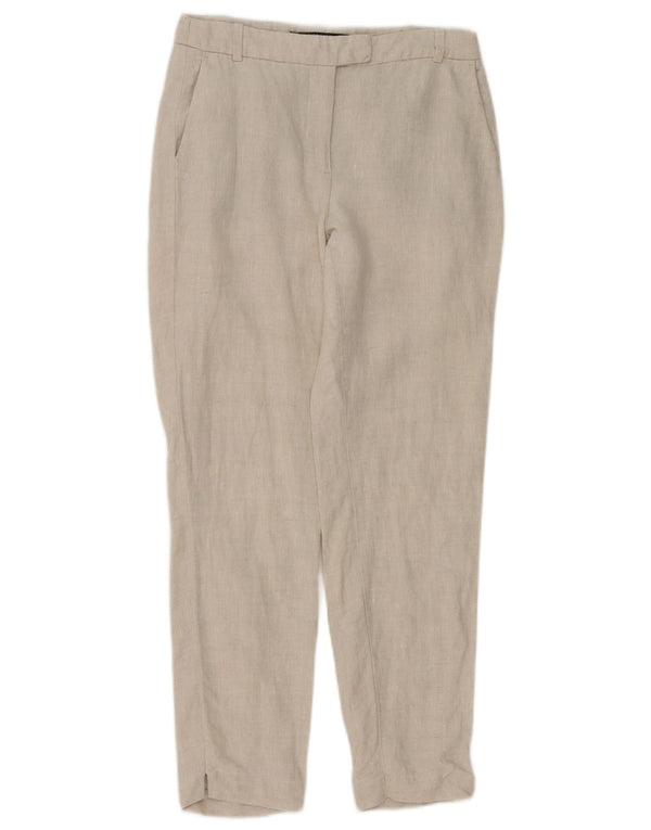 Zara Damen Slim Chino-Hose EU 34 2XS W24 L26 Beige Leinen