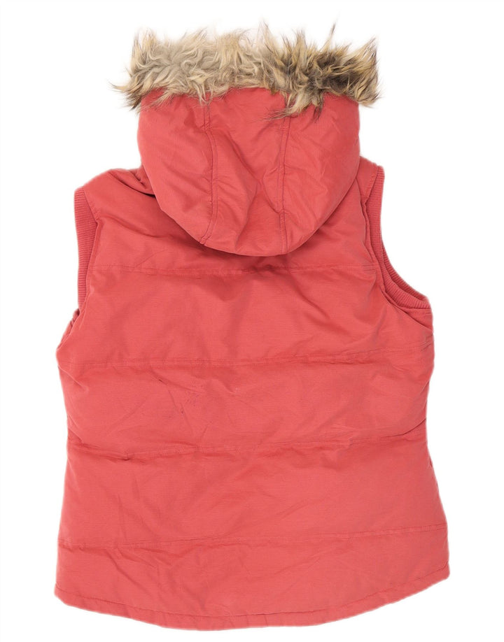 Fat Face wattierte Damen-Weste mit Kapuze, UK 12, mittelrosa, Polyester
