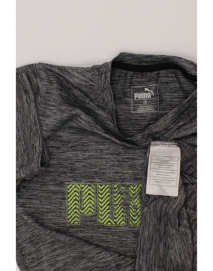 Puma Grafik-T-Shirt für Jungen, 7–8 Jahre, Größe S, grau geflecktes Polyester