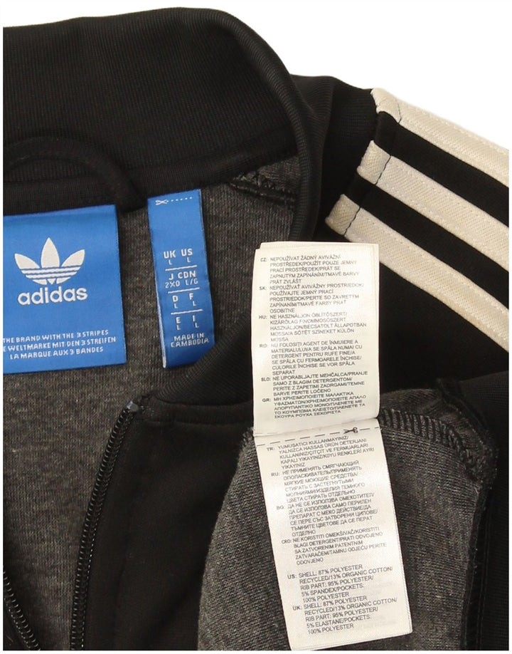 Adidas Herren-Trainingsanzug-Top-Jacke, großes schwarzes Polyester