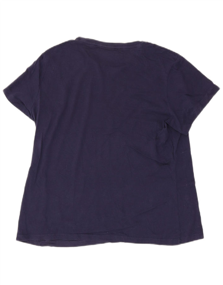 Puma Damen Grafik T-Shirt Top UK 14 Large Marineblau