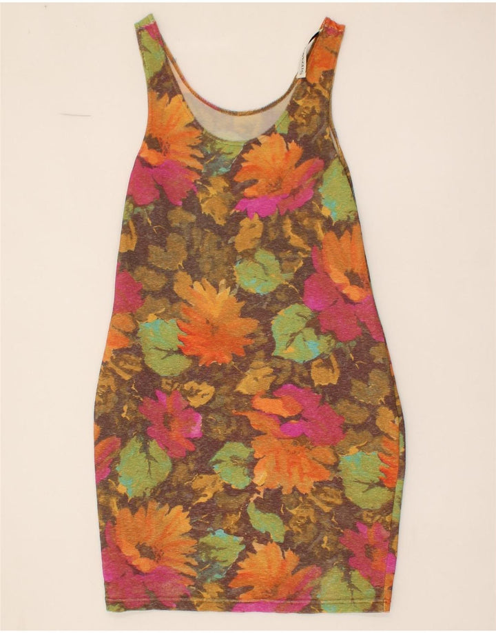 VINTAGE Womens Sleeveless Bubble Dress UK 14 Medium Multicoloured Floral Vintage Vintage and Second-Hand Vintage from Messina Hembry 