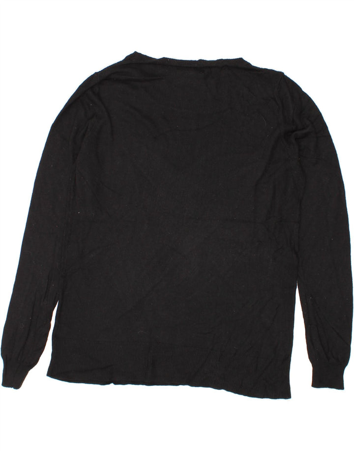 MOSSIMO Womens Boat Neck Jumper Sweater UK 16 Large Black Nylon Vintage Mossimo and Second-Hand Mossimo from Messina Hembry 