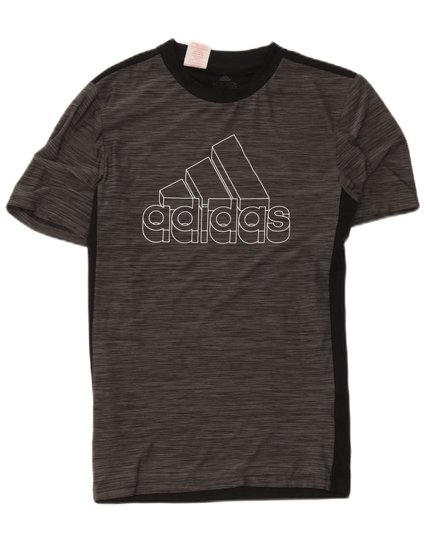 Adidas Jungen Aeroready Graphic T-Shirt Top 15-16 Jahre Grauer Farbblock