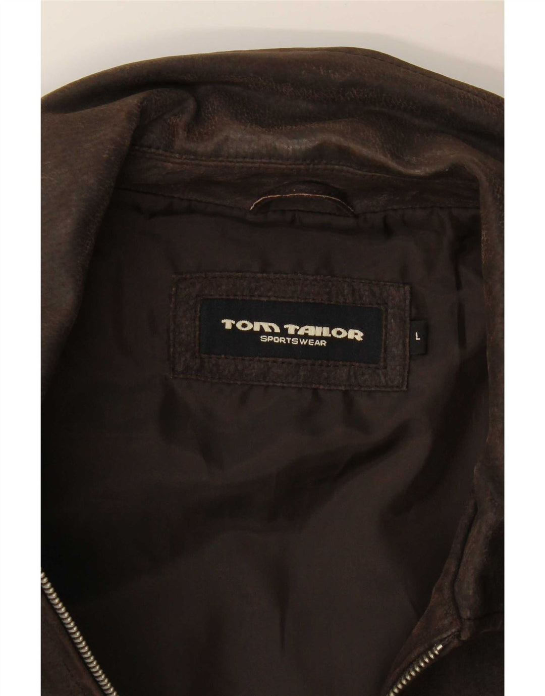 Tom Tailor Herren Lederjacke UK 40 Large Braun