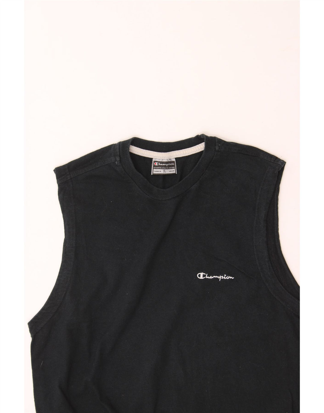 CHAMPION Womens Vest Top UK 16 Large Black Cotton Vintage Champion and Second-Hand Champion from Messina Hembry 